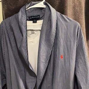Polo Ralph Lauren stripped cotton Oxford robe used conditions SM/MED size